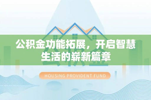 台南公积金功能拓展，开启智慧生活的崭新篇章
