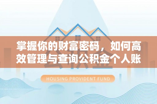 台南掌握你的财富密码，如何高效管理与查询公积金个人账户信息