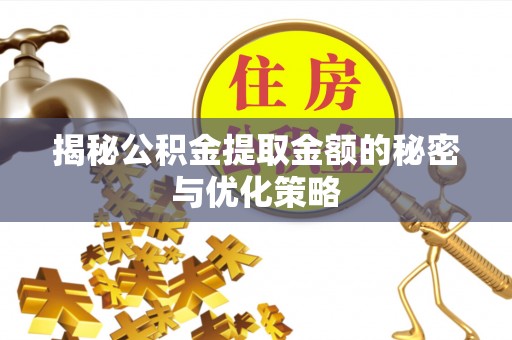 台南揭秘公积金提取金额的秘密与优化策略