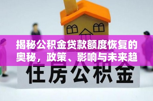 台南揭秘公积金贷款额度恢复的奥秘，政策、影响与未来趋势