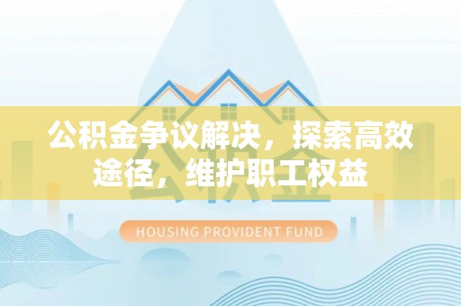 台南公积金争议解决，探索高效途径，维护职工权益
