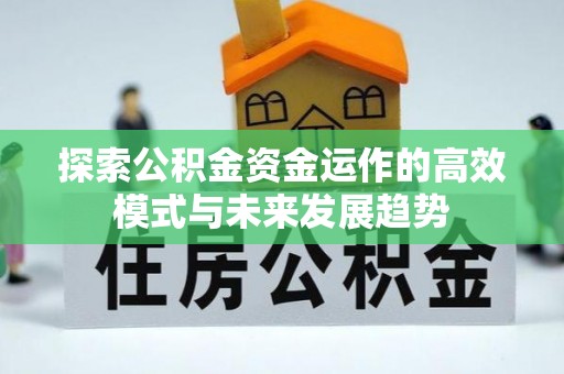 台南探索公积金资金运作的高效模式与未来发展趋势