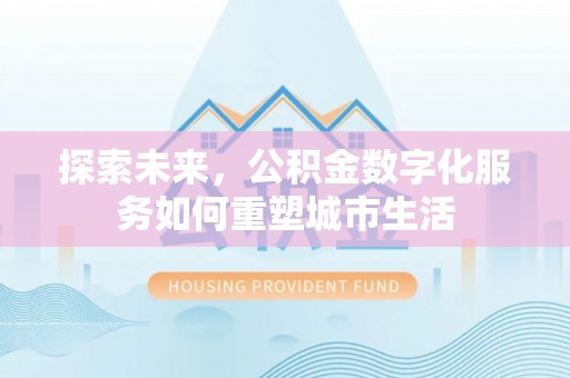台南探索未来，公积金数字化服务如何重塑城市生活